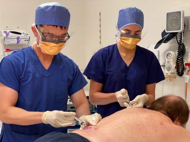 Minor skin surgery procedure